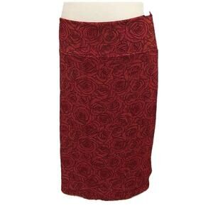 NWT LuLaRoe Cassie Floral Red Rose Print Pencil Skirt Size 3XL (24-26)